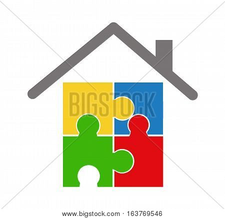 Colored Puzzle illustration art on white background