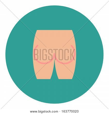 Butt icon - Rounded glyph style - Blue and pink