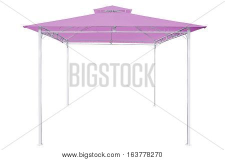 Prefabricated Tents Pink rain tent on white backgroundWork with clipping path.