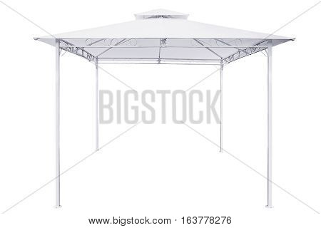 Prefabricated Tents White rain tent on white backgroundWork with clipping path.