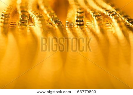 Abstract Gold Background Blurred De Focused Golden Chain Yellow Metal Chains Shallow Depth of Field