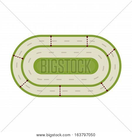 Hippodrome icon in cartoon design isolated on white background. Hippodrome and horse symbol stock vector illustration.