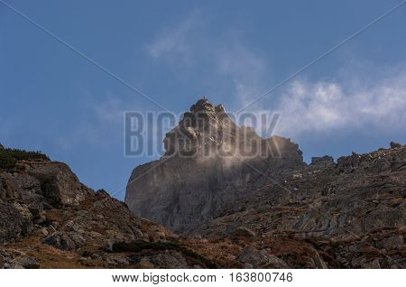 A view of the summit of the Mnich in the High Tatras