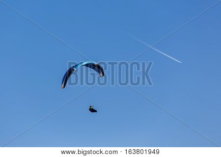 One Paragliding In The Sky