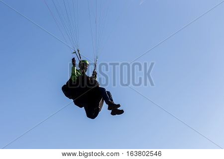 One Paragliding In The Sky