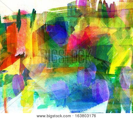 Abstract Oil Painting. Smeared Spot. Freehand Drawing