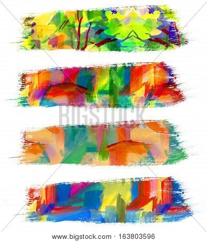 Abstract Oil Painting. Brush Stroke. Smeared Stain