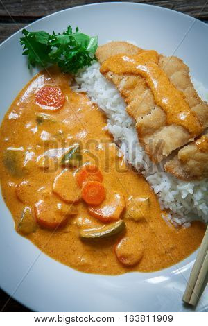Chicken Katsu Kare japanese curry meat and vegetables