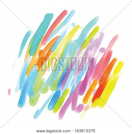 Abstract watercolor painting. Blot. Blurred spot. Blob. Freehand drawing. Isolated on white background