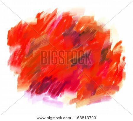 Abstract guasch painting. Blot. Blurred stain. Blob. Freehand drawing. Isolated on white background