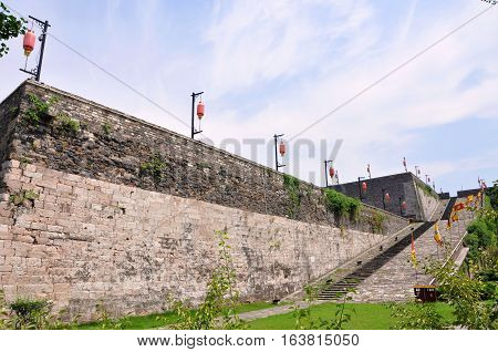 Ramp of Zhonghua Gate in Nanjing, Jiangsu Province, China. It is the southern gate of Nanjing city. It is a the city gate with the most complex structure in the world.
