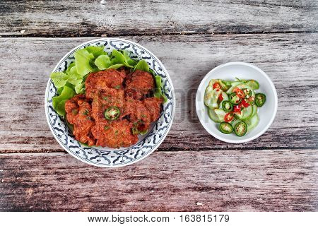 Thai Food,curried Fish Cake (tod Mun Pla Krai)