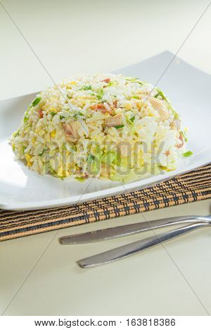 a photo of tasty chinese fried rice