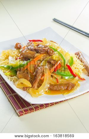 a chinese cuisine photo of fried noodles