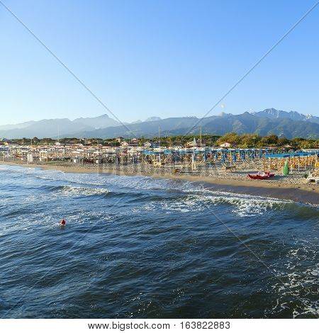 pier view in forte dei marmi on summer