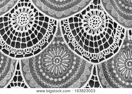 Texture Cotton Fabric With Embroidery, Seamless, Textile