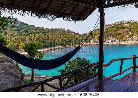 Beachhut with hammock under the roof in Thailand