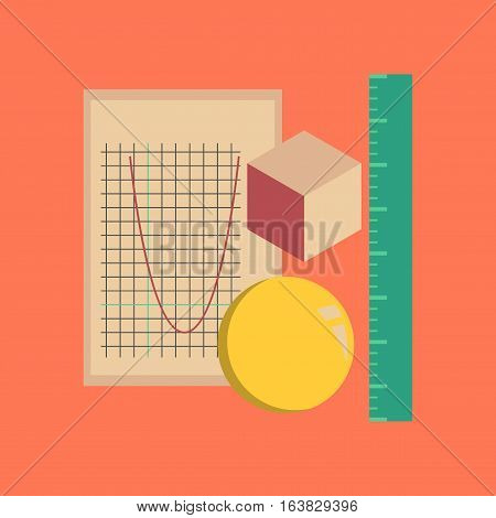 flat icon on stylish background education geometry lesson