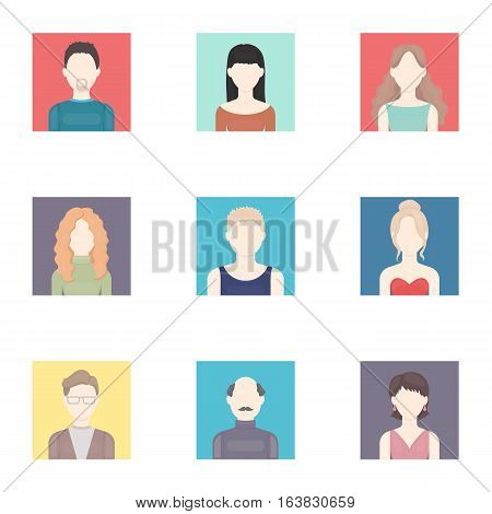 Avatar set icons in cartoon style. Big collection of avatar vector symbol stock