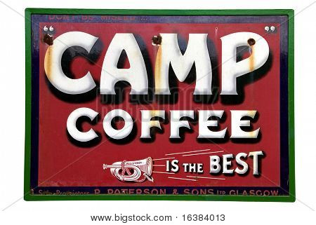 Vecchio 'Camp caffè' firmare, adatto per uso editoriale