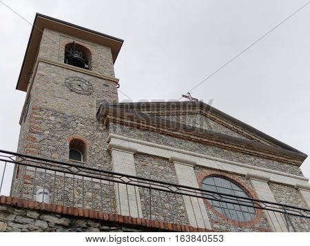 facade of a church in tellaro a very beautiful village in italy