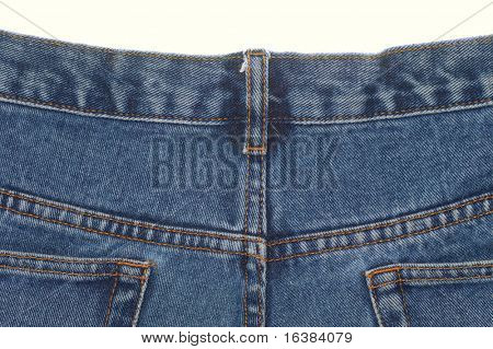 Pohled zezadu na džíny denim.