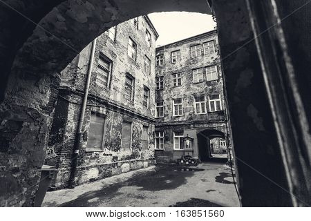 Cityscape of Warsaw, district Praga a Poland
