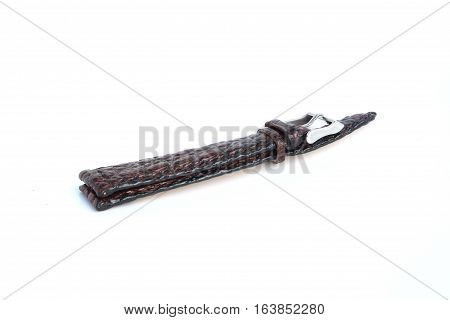 Watchband leather skin on isolated white background