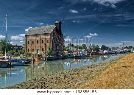 The Faversham river front, which is actually a swale