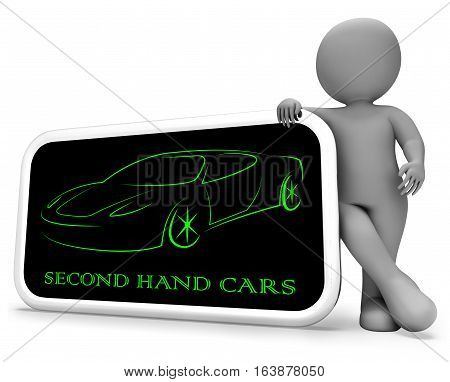 Second Hand Cars Means Used Transport 3D Rendering
