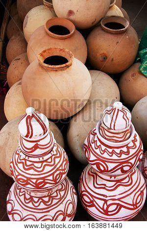 Display Of Pottery, Sadar Market, Jodhpur, India