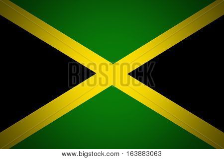 Jamaica flag , Jamaica national flag illustration symbol.