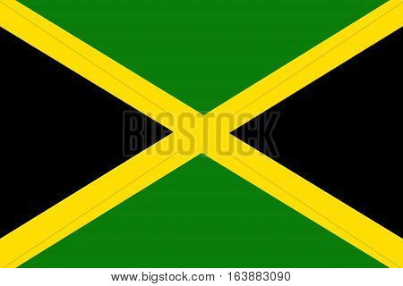 Jamaica flag , Jamaica national flag illustration symbol.