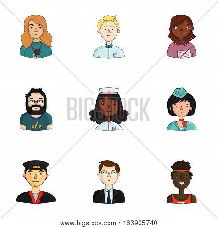 People of different profession set icons in cartoon design. Big collection of people of different profession vector symbol stock illustration