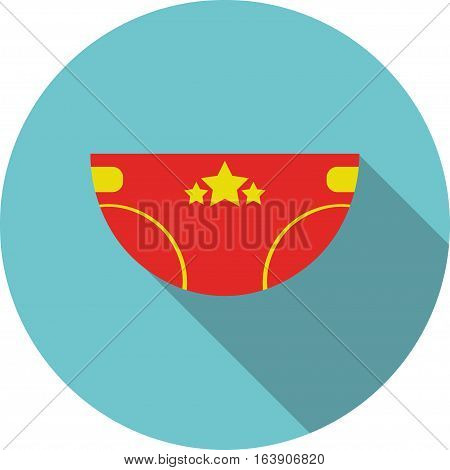 vector children icon Red diaper with stars on a blue background
