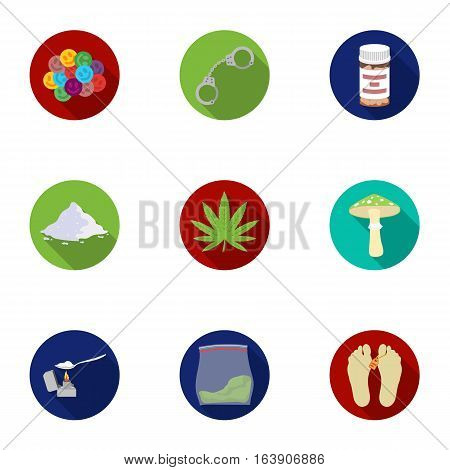 Drugs set icons in flat style. Big collection of drugs vector symbol stock