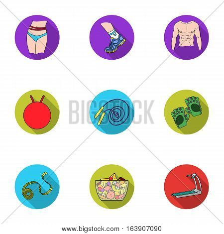 Sport and fitness set icons in flat style. Big collection of sport and fitness vector symbol stock