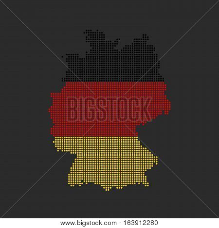 Vector Dotted Germany Map on Dark Background
