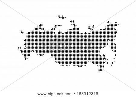 Vector Dotted Russian Federation Map on White Background