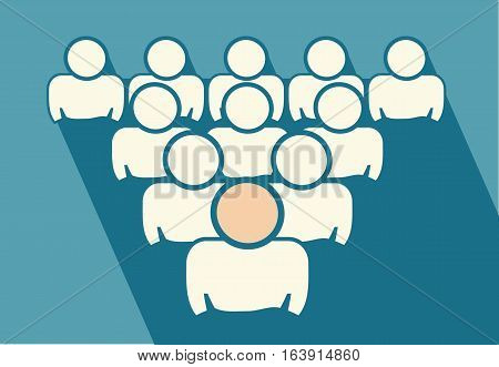 group of the workers follow the Team leader