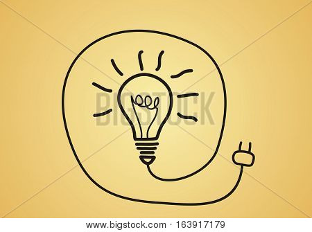 idea concept - sketch bulb. vector illustration