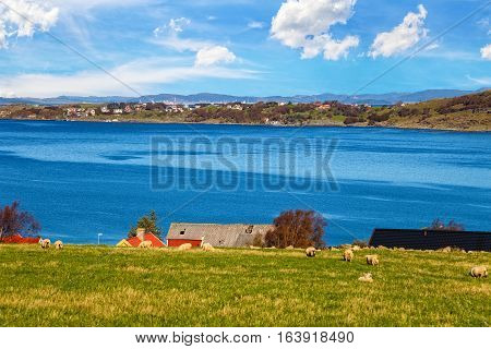 Image of beautiful Norway landscape in Mostery Norway.