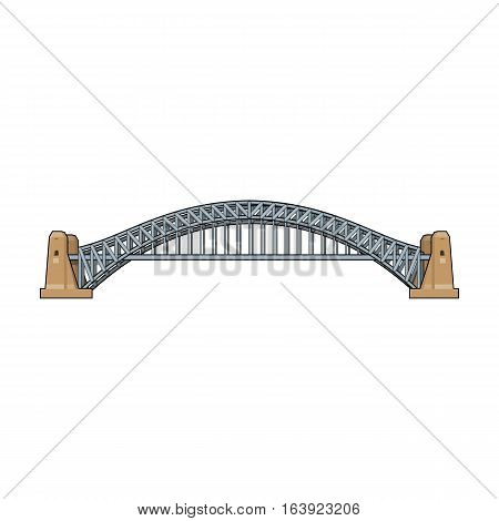 Sydney Harbour Bridge icon in cartoon design isolated on white background. Australia symbol stock vector illustration.