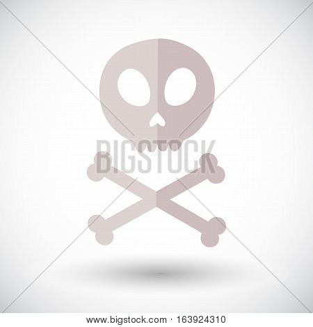 Skull icon. Flat design icon of skull with crossbones - for Day of the Dead Dia de los Muertos or for Halloween. Jolly Roger Vector illustration