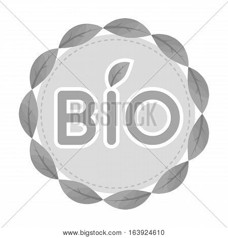 Bio label icon in outline design isolated on white background. Bio and ecology symbol stock vector illustration.