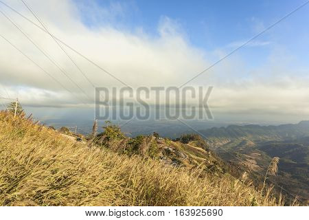 The beauty of the natural mountain sunset in Khao Kho Thailand Phu Tub Berk