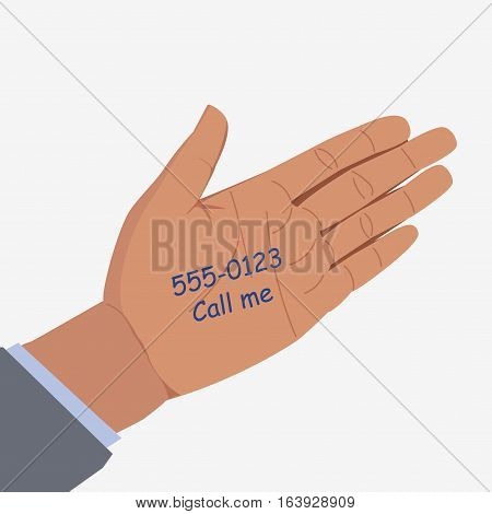 Man Hand Witn Inscription