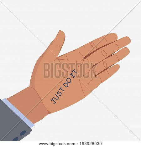 Man Hand Witn Inscription