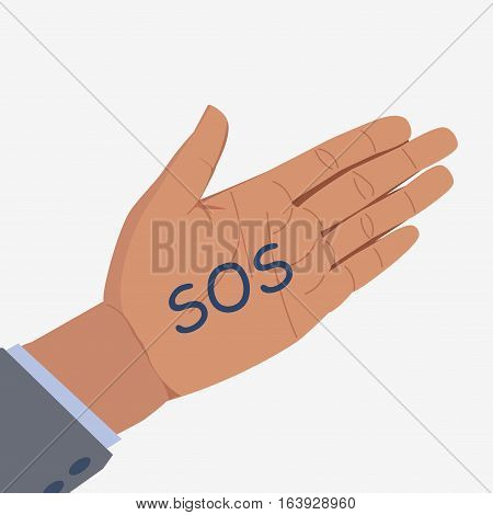 Man Hand Witn Inscription