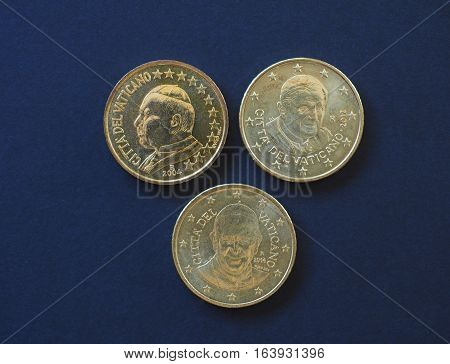 Pope John Paul Ii, Benedict Xvi And Francis I 50 Cents Coins